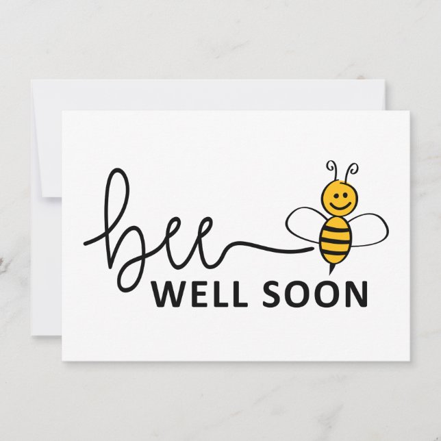 Slogan Bee well soon. Van harte beterschap ! (Frente)