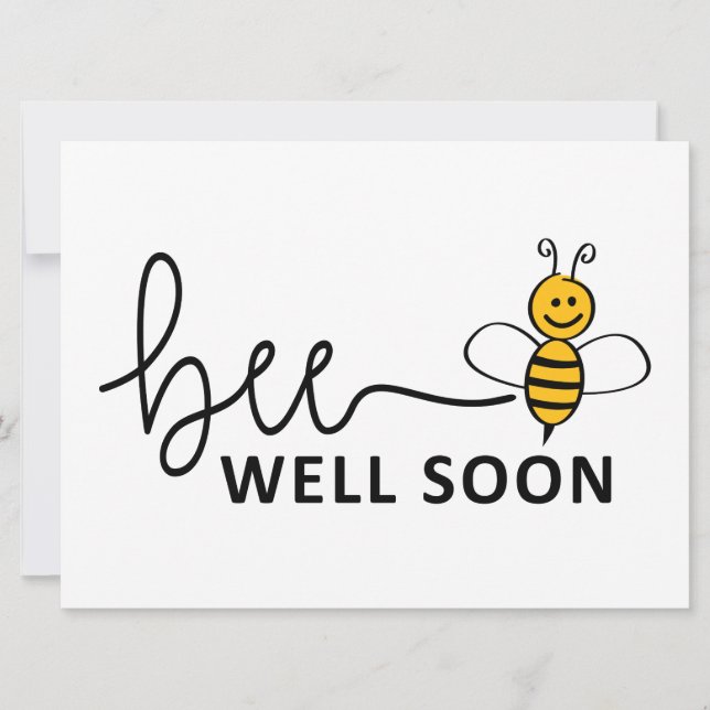 Slogan Bee well soon. Van harte beterschap ! (Frente)