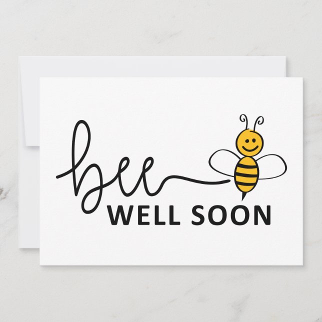 Slogan Bee well soon. Van harte beterschap ! (Frente)