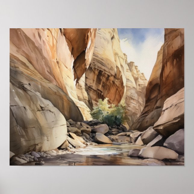 Slot Canyons Utah Landscape Art Impressão (Frente)
