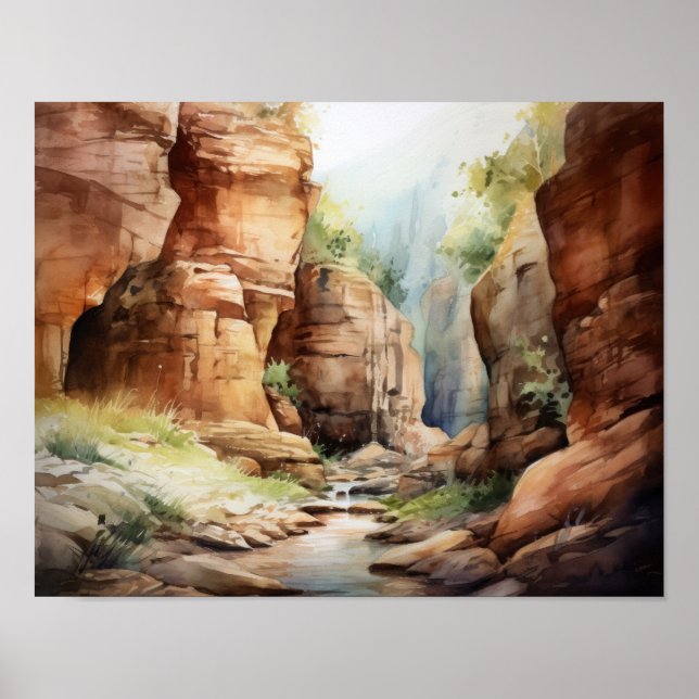 Slot Canyons Utah Landscape Art Impressão (Frente)