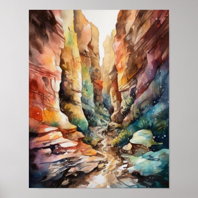 Slot Canyons Utah Landscape Art Impressão (Frente)