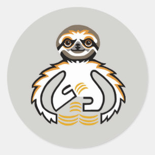 Sloth - adesivo redondo clássico
