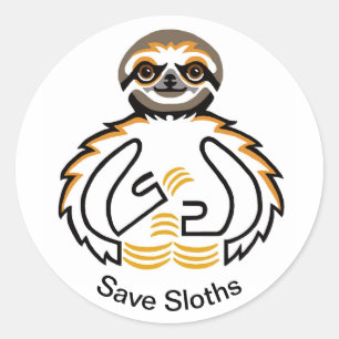 Sloth - adesivo redondo clássico