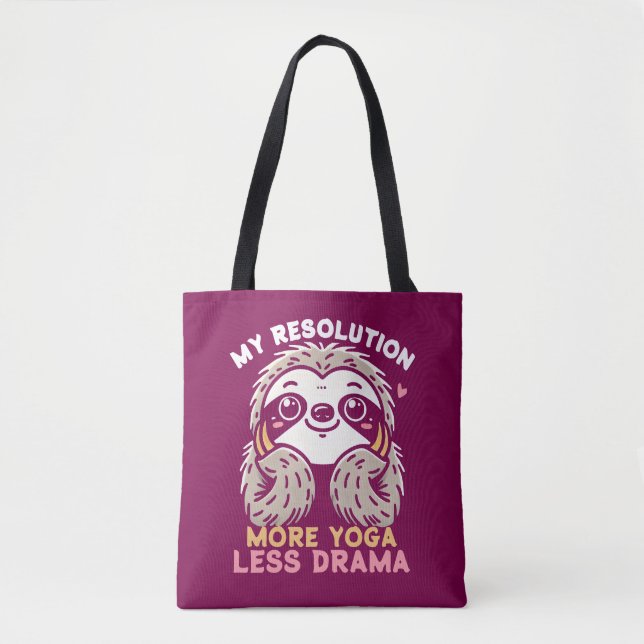 Sloth Tote Bag - Mais Yoga Menos Drama (Frente)
