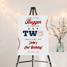 Slugger Baseball 2nd Birthday Welcome Sign