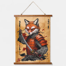 Sly Fox Samurai Warrior - Estilo de Tinta Japonês