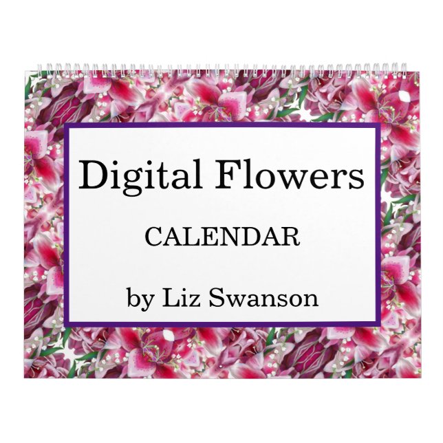 Sm, Med, Calendário Lg - Flores Digitais (Capa)