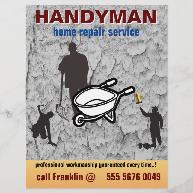 Small Business Home Repair Handyman Service Flyer (Frente)