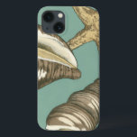 Small Shell Trio on Teal<br><div class="desc">Megan Meagher is known for her simple art pieces. This image captures the simplicity of the seashore's treasures,  of a conch shells and a starfish. Meagher encompasses a teal background in her image to contrast these treasures. Get this fine art print today on your Zazzle product today.</div>