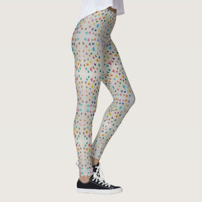 Small Watercolor Hearts Leggings  (Direita)