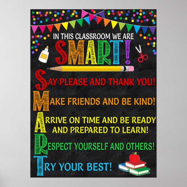 SMART Acronym Classroom Poster (Frente)