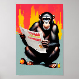 Smart Ape Poster - Arte de Parede Chimp Personaliz