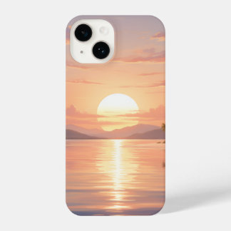 Smartphone case with sunset illustration