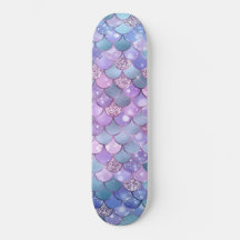 Smermaid Shimmery Satin Scales skateboard