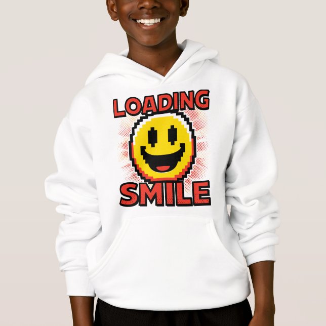 Smile Carregando – Arte de Pixel Retro Face Sorrid (Frente)