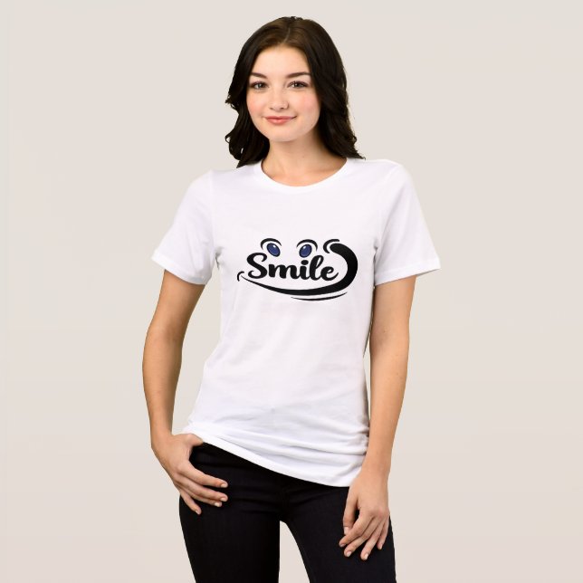 Smile Cute Positive Graphic T-Shirt for Women (Frente Completa)