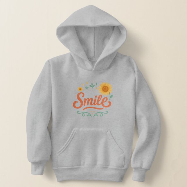 Smile Sunflower Kids’ Hoodie | Positive Vibes  (Postura )
