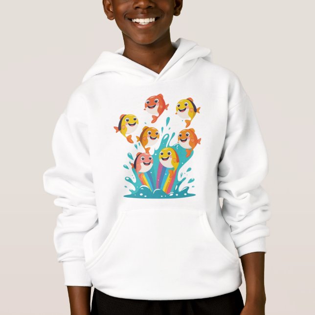 Smiling Fish Rainbow Hoodie (Frente)