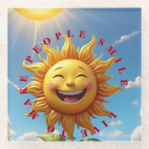 "Smiling Sun Coasters – Espalhe Alegria com Eve