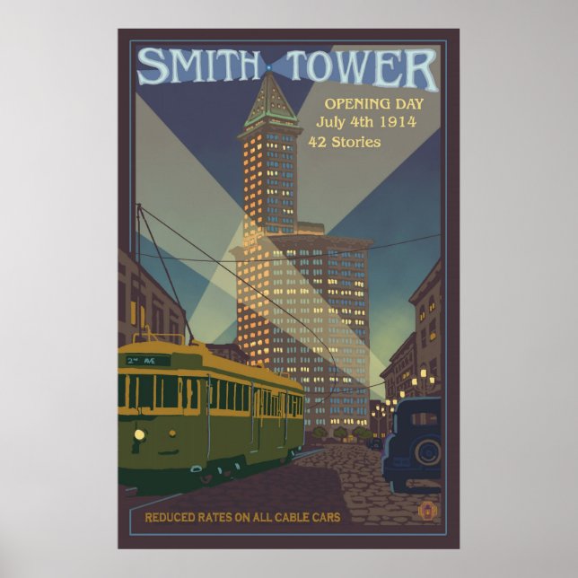 Smith Tower - Seattle, Poster de viagens de Washin (Frente)