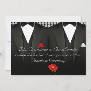 Smoking elegantes do convite alegre do casamento