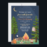 S'mores, Convite de Aniversário do Bonfire Kid<br><div class="desc">Este convite de aniversário de bonfire s'mores é perfeito para uma celebração ao ar livre!</div>