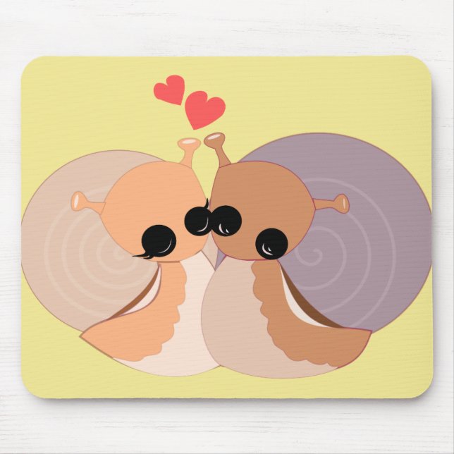 Snails Casal Mouse Pad Love (Frente)