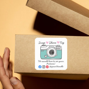 Snap & Share Obrigado etiqueta de envio para redes