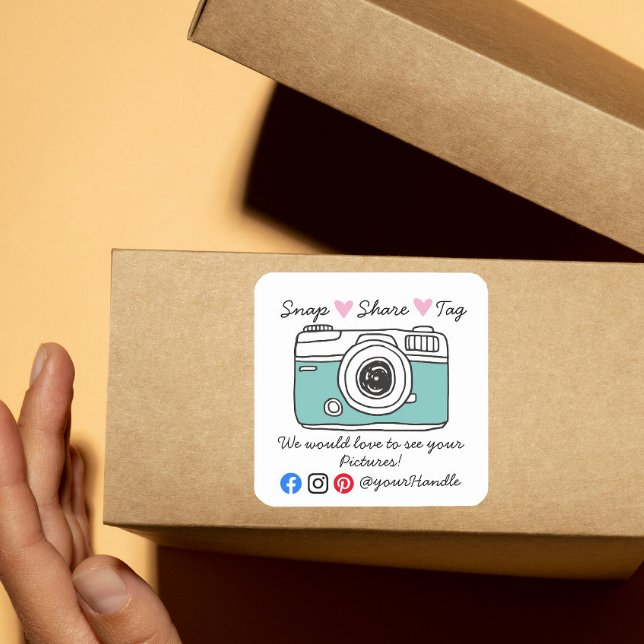 Snap & Share Obrigado etiqueta de envio para redes (Criador carregado)