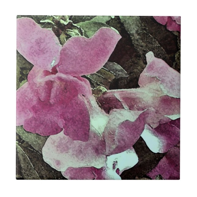 Snapdragons roxos em aquarela (Frente)