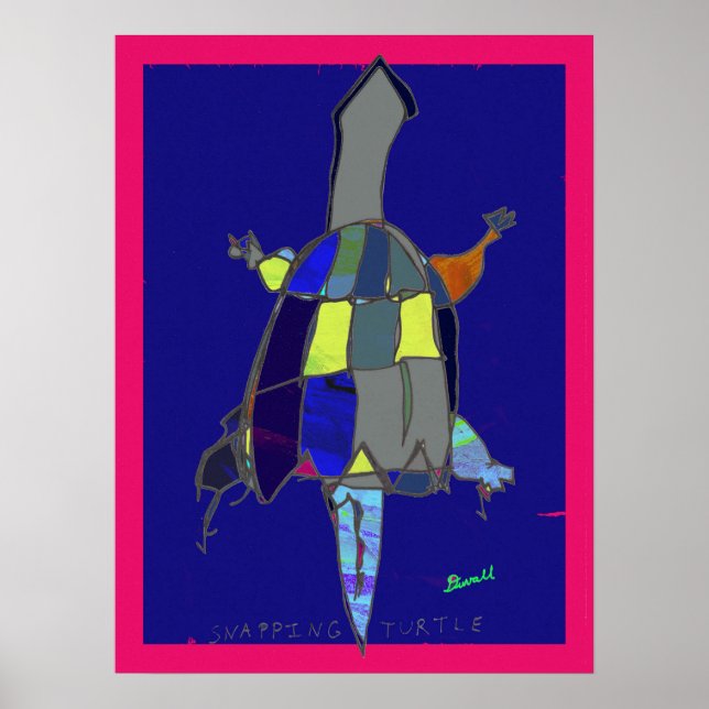 Snapping Turtle Art Poster 18 x 24 (Frente)