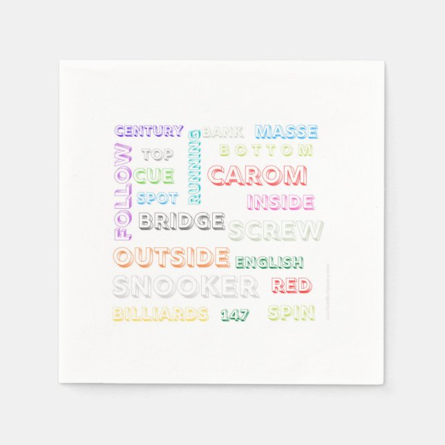 Snooker teme guardanapos (Frente)