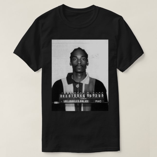 Snoop Dogg - Camiseta Clássica do Tempo da Prisão (Frente do Design)