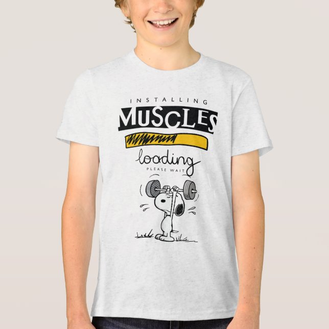Snoopy Cartoon Lifting Weights (Frente)