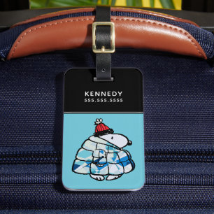Snoopy Inverno em Etiqueta de Bagagem de Casaco In