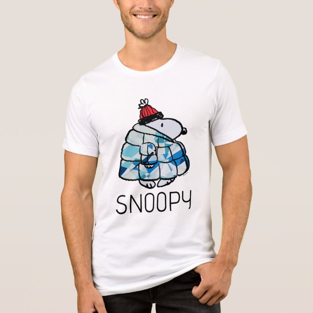 Snoopy Winter Gem Puffer Jacket Tri-Blend Shirt (Frente)