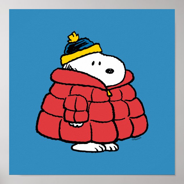 Snoopy Winter in Puffer Coat Poster (Frente)