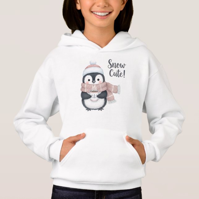 "Snow Cute!" Winter Penguin with Cocoa Mug (Frente)