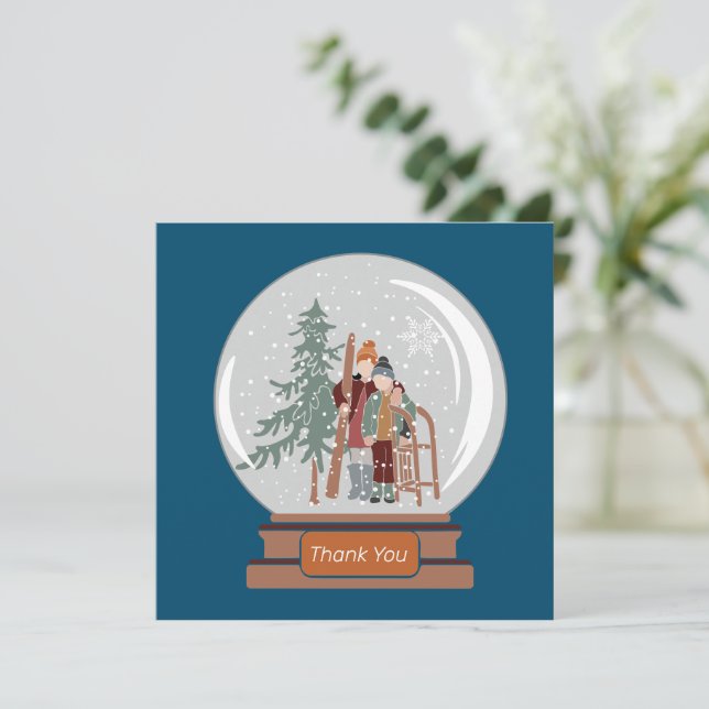 Snow Globe Christmas Obrigado (Em pé/Frente)