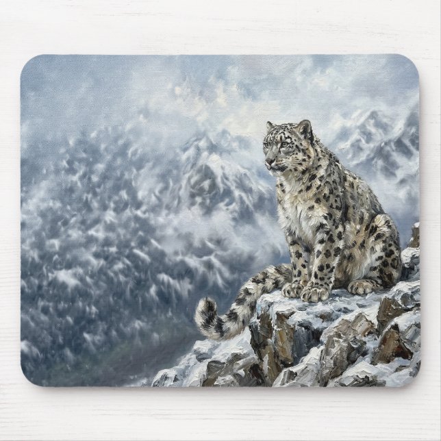 Snow Leopard Totem Mousepad - Fine Art Wildlife De (Frente)