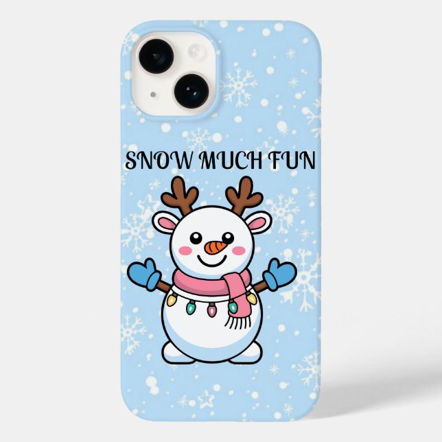 Snow Much Fun | Cute Snowman Phone Case (Verso)