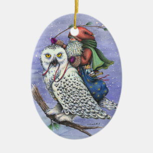 Snow Owl E Papais noeis Fantasia De ENFEITES DE NA