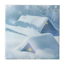 Snow topped roof in a forest