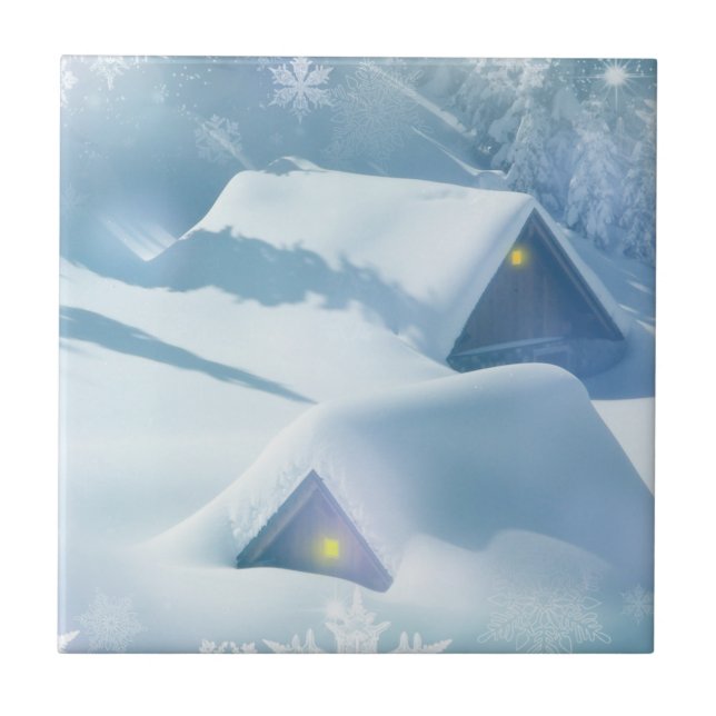 Snow topped roof in a forest (Frente)