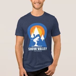 Snow Valley Ski Sunset Retro T Shirt
