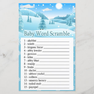 Snow Winter Forest Baby word scraps game