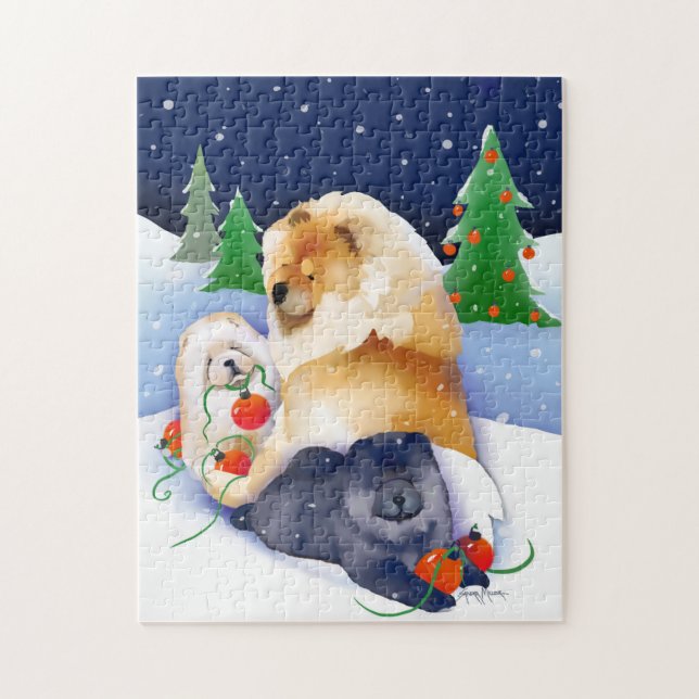 SNOWBABIES Chow 2020 quebra-cabeça de Natal (Vertical)