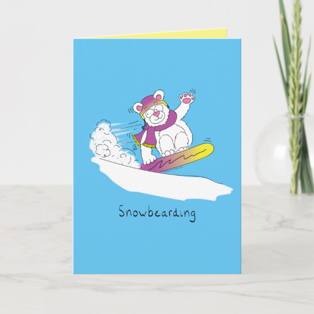 Snowbearding - Cartão de Boas Festas do Urso de Sn (Frente)