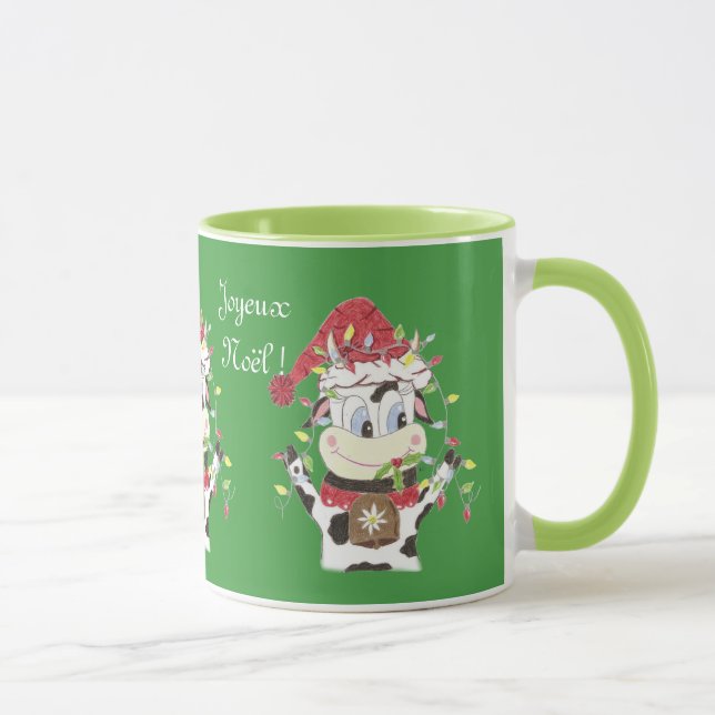 Snowbell, a vaca e o Xmas acendem a caneca verde (Direita)